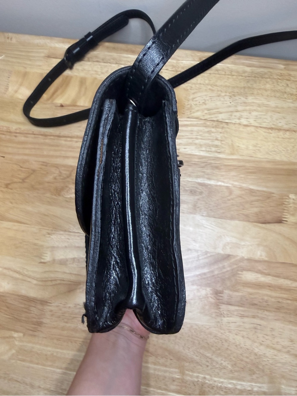 Patricia Nash Torri Crossbody Black Leather Buckle Flap Purse EUC - Picture 9 of 12